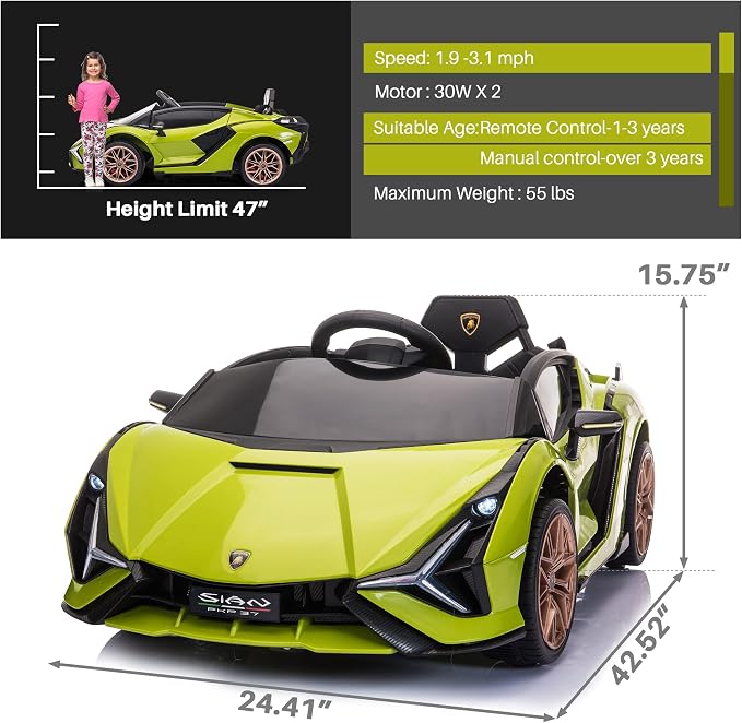 TOBBI Electric Ride On Car Toy for Kids to Drive, 12V Battery Powered Licensed - Image 6