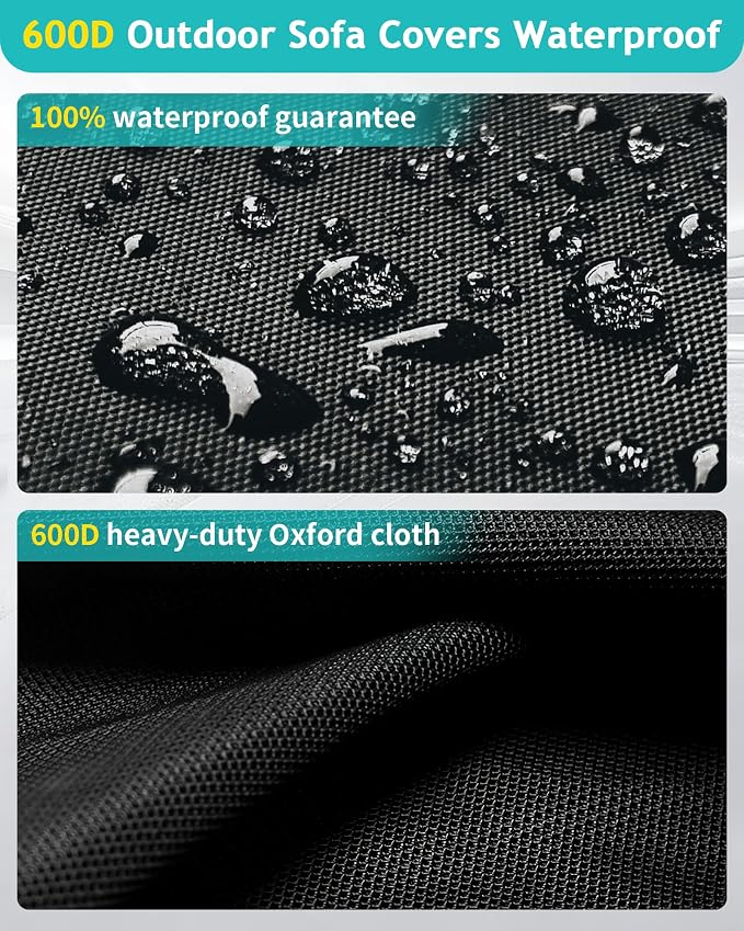 Outdoor Sofa Cover, Waterproof Patio Furniture Cover 60W x 42D x 33H inches - Image 4
