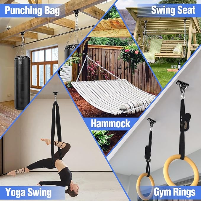 Heavy Duty Swing Hangers with Bearing, Porch Swing Hanging Kit - Image 6