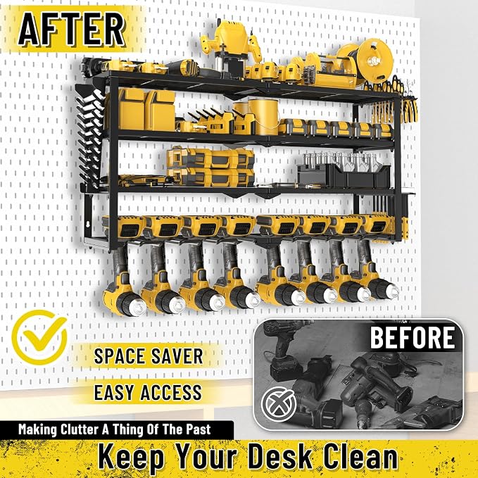 Heavy Duty Power Tool Organizer Wall Mount, Cordless Drill Hanger Storage Rack - Image 7