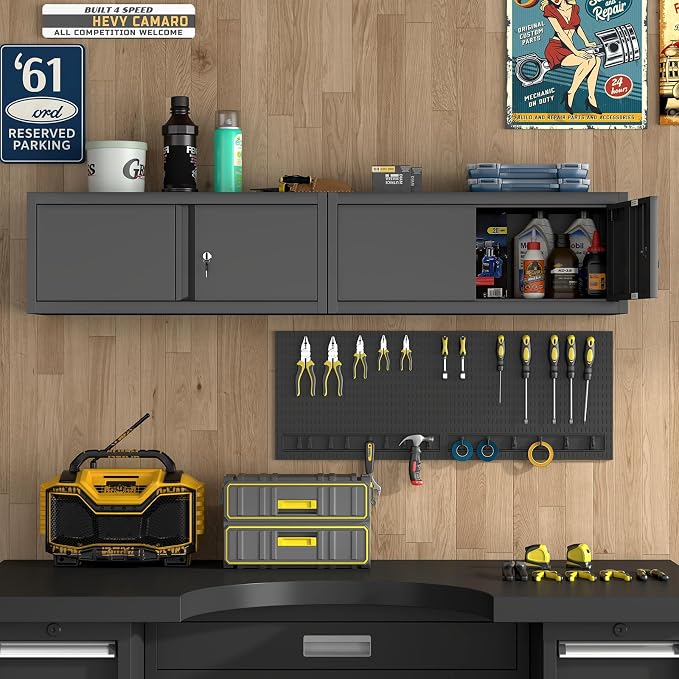 LUCYPAL Garage Storage Cabinet, Metal Wall Storage Cabinet - Image 4