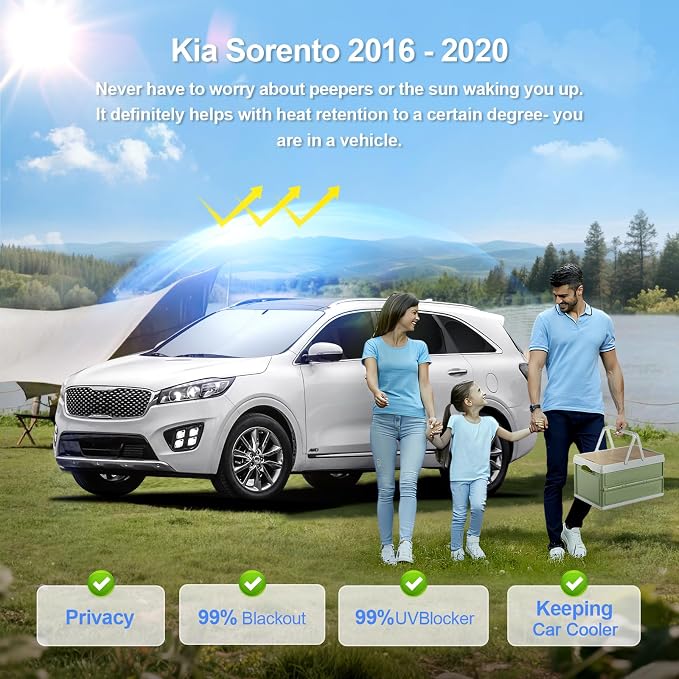 8pcs Car Window Shades for Kia Sorento 2016-2020 Accessories, Windshield Side - Image 2