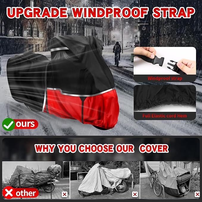 420D Motorcycle Cover Suitable for Honda Cruiser Rebel 300 500 1100 and Shadow - Image 3