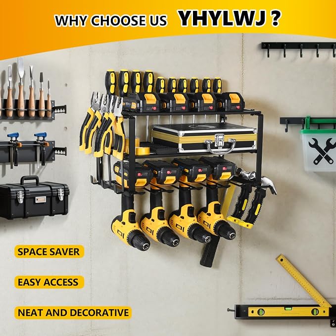 Power Tool Organizer Wall Mount, battery storage rack, Heavy Duty Iron Material - Image 5