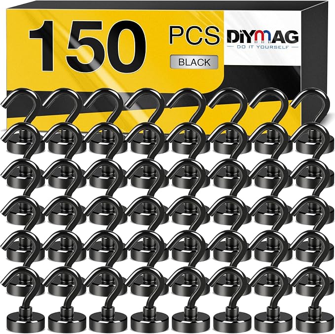 DIYMAG Magnetic Hooks, 30Lbs Strong Heavy Duty Cruise Magnet S-Hooks by DIYMAG