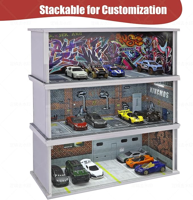 Display Case for Hot Wheels: Stackable Parking Garage for 1/64 Scale Matchbox - Image 4
