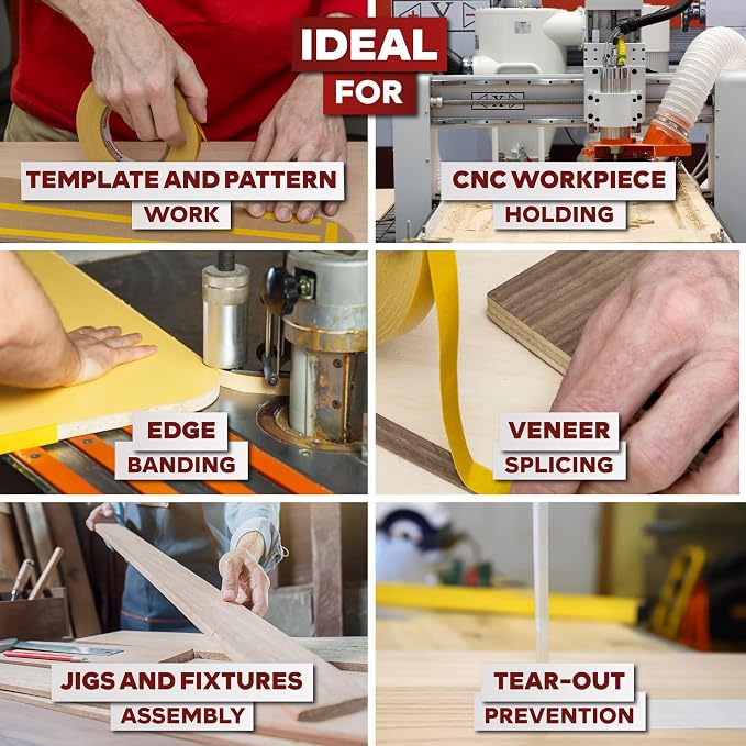 XFasten Double Sided Woodworking Tape 1 Inch x 108 Feet, Residue-Free, - Image 4