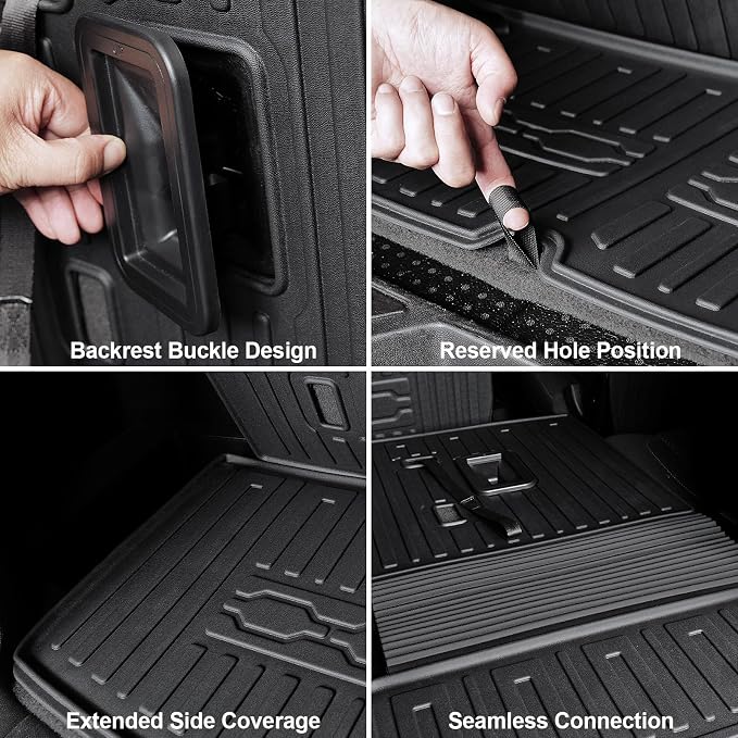 Floor Mats for 2017-2023 GMC Acadia, All Weather TPE 2-in-1 Cargo Mat - Image 8
