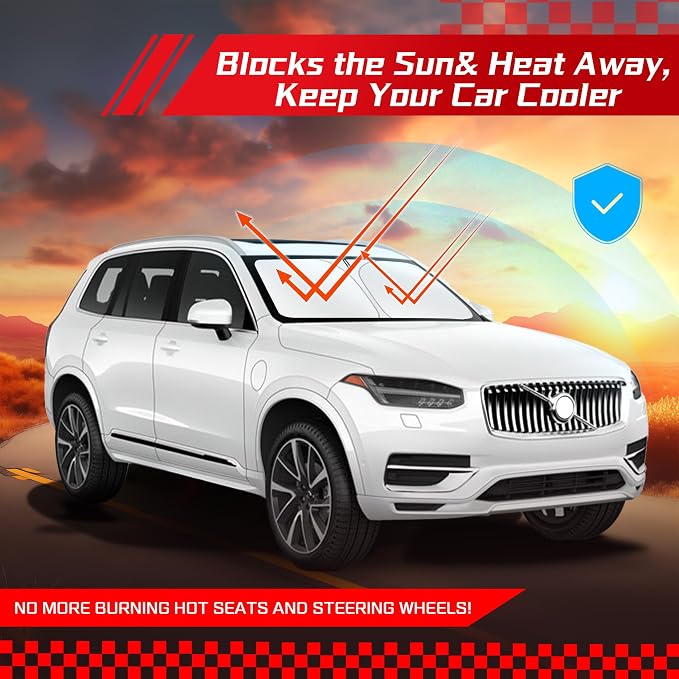 ARISMOTOR Windshield Sun Shade for Volvo XC90 2016-2025 2026, Custom Fit - Image 7