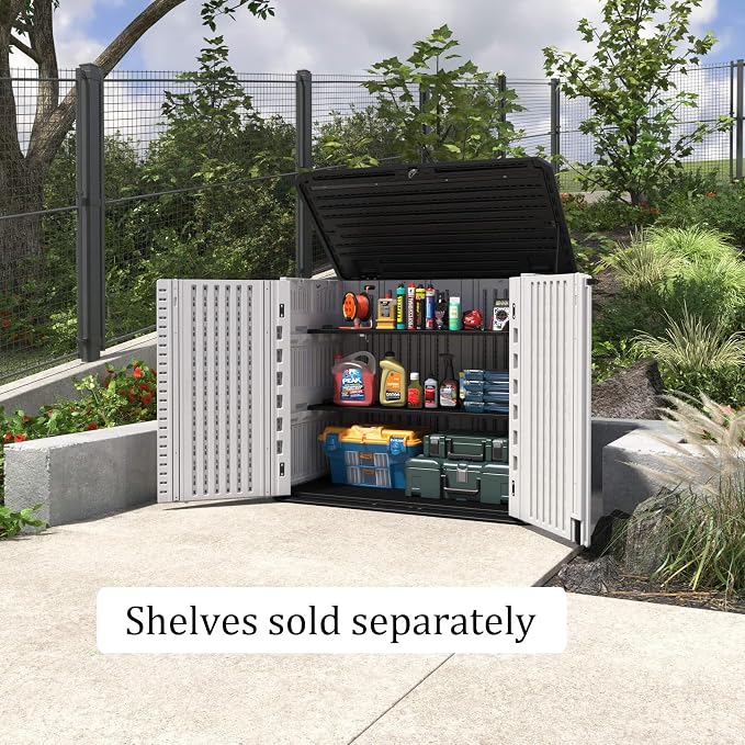 HOMSPARK Storage Shed Weather Resistance, Horizontal Storage Shed - Image 4