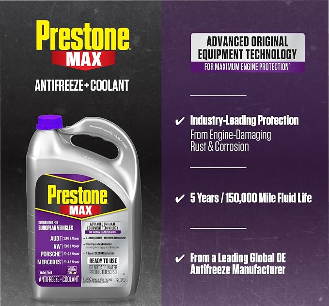 Prestone MAX Euro Violet 50/50 Antifreeze Automotive Coolant, Pack of One - Image 3