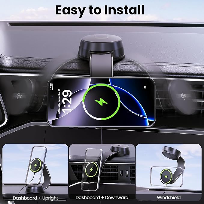 Qi2-Certified 15W Wireless Car Charger Mount - Image 2