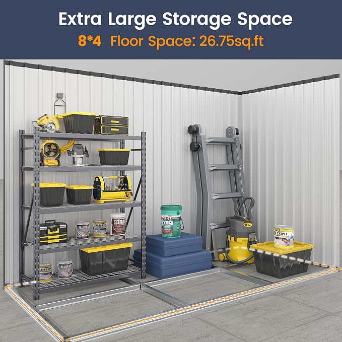 UDPATIO Outdoor Storage Shed 8x4 FT, Outside Sheds & Outdoor Storage Metal - Image 6