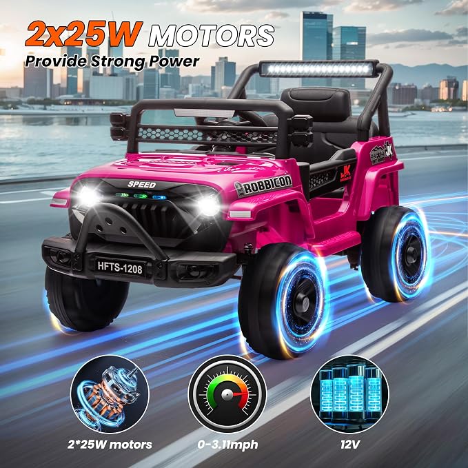 12V Ride on Electric Truck Car for Kids, 12V Kids Electric Vehicles w/Remote - Image 2