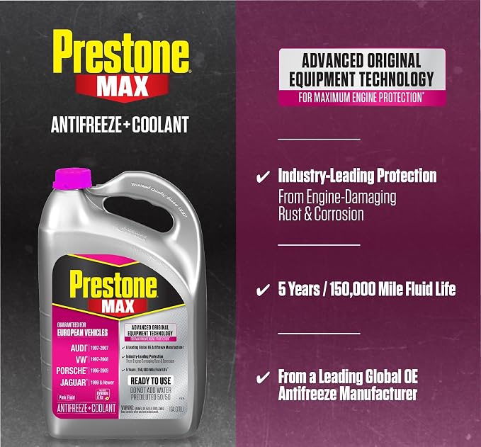 Prestone MAX Euro Pink 50/50 Antifreeze Automotive Coolant, Pack of One - Image 3