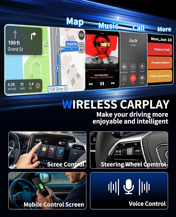 Wireless CarPlay Adapter, 2025 Upgraded 2-in-1 Mini Size CarPlay & Android Auto - Image 7