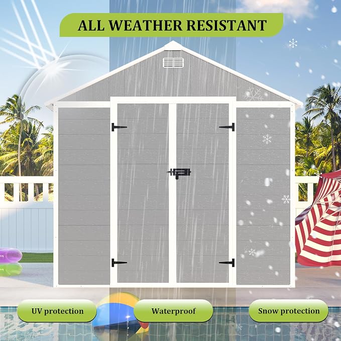 MyVoice 8x8 FT Outdoor Resin Storage Shed - Image 5