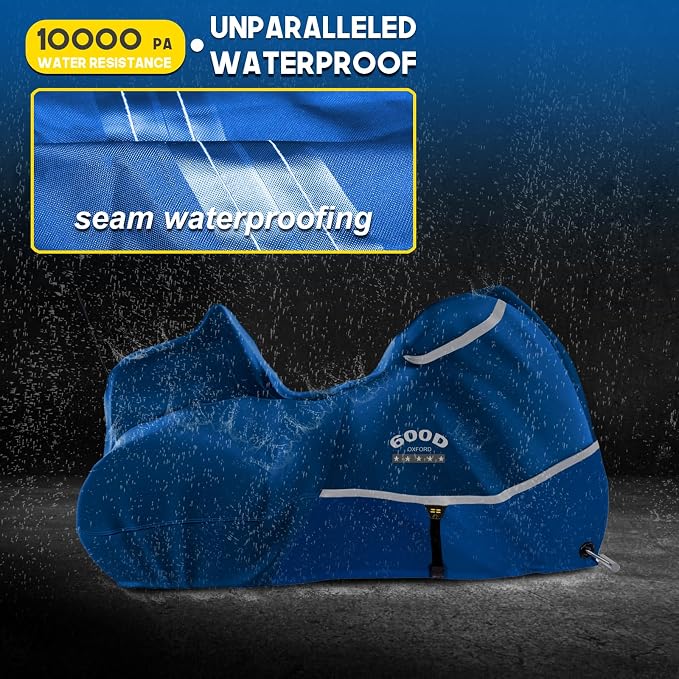 Rosefray Motorcycle Cover with Side+Top Box Heavy Duty 600D Waterproof - Image 3