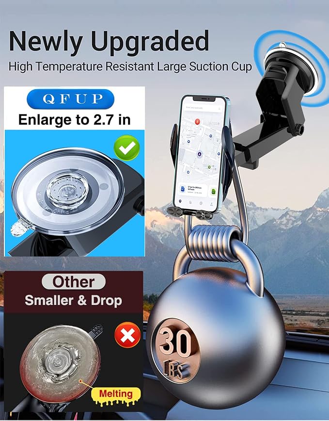 Wireless Car Charger Mount, Fast Charging Auto Clamping 15W Intelligent Dual - Image 3