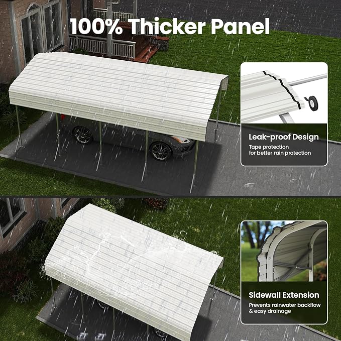 Heavy Duty Metal Carport – Sturdy Structure, All-Weather Protection, Easy - Image 5