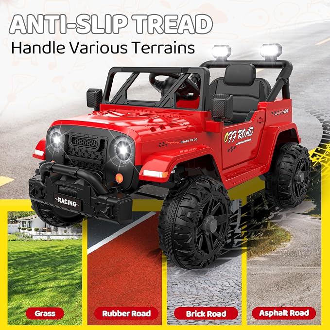 12V Ride On Truck Car with Remote Control, Kids Electric Vehicles with - Image 6