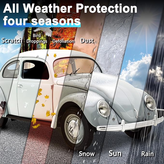 Car Cover for 1960-1980 Beetle Bug Sedan 2-Door, Full Exterior Car Covers for - Image 8
