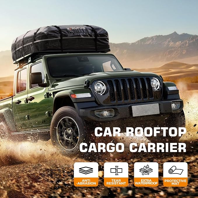Kingfun Car Rooftop Cargo Carrier – Waterproof 20 Cubic Feet Car Roof Bag Fit - Image 7