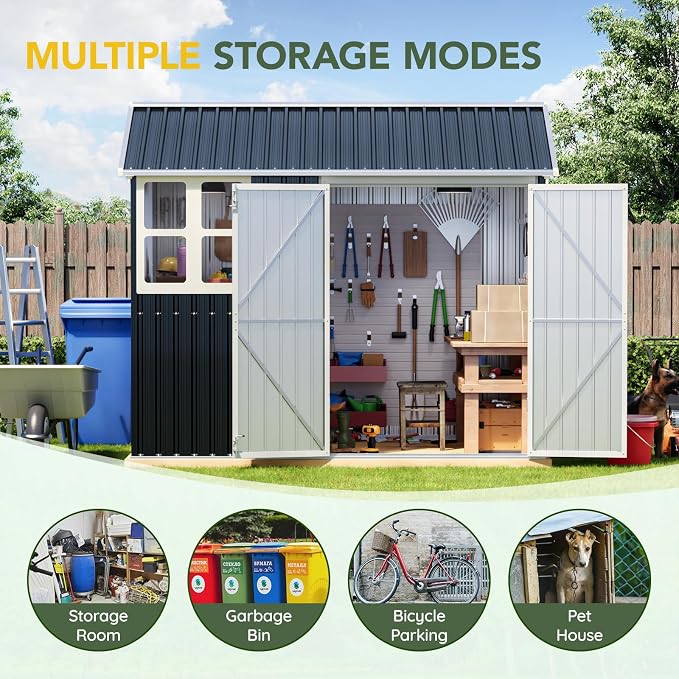 Breezz 6X8FT Outdoor Steel Storage Shed - Image 6