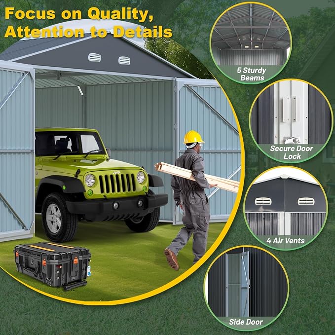 Metal Garage Shed 20x13 FT, Sheds & Outdoor Storage Clearance, Outdoor Storage - Image 7