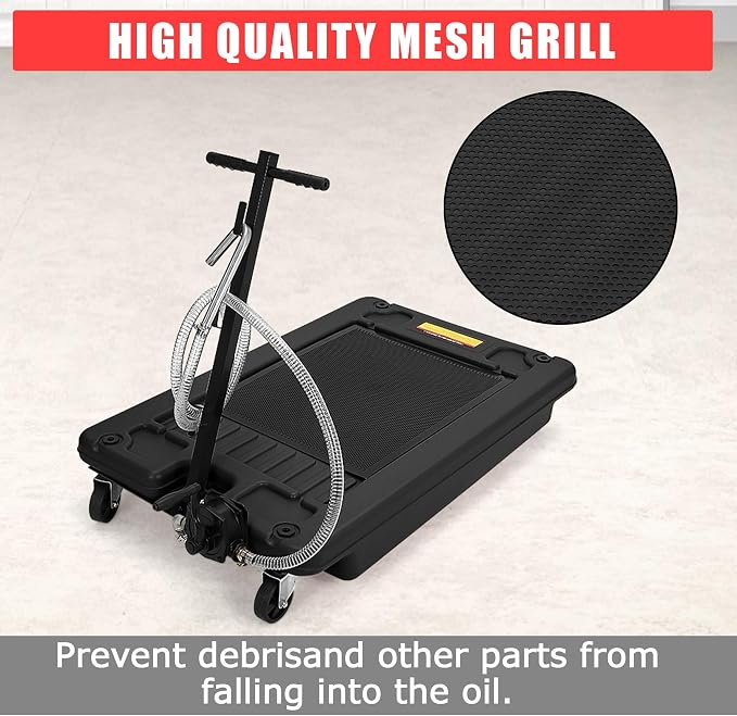 ‌17 Gal Low Profile Oil Drain Pan, Heavy Duty Mobile Oil Changing Pan - Image 5