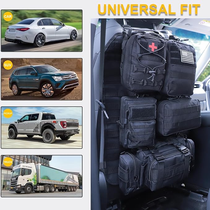 Universal Tactical Seat ​Back Organizer Vehicle Molle Panel Organizer Storage - Image 3