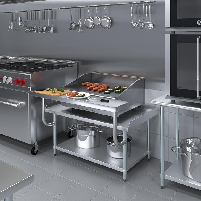 AmGood 13.5 in. x 49 in. Stainless Steel Adjustable Work Surface - Image 7