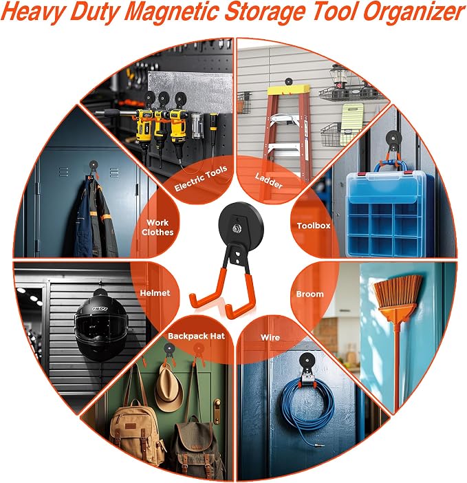 3Pcs Large Magnetic Hooks Heavy Duty - Image 5
