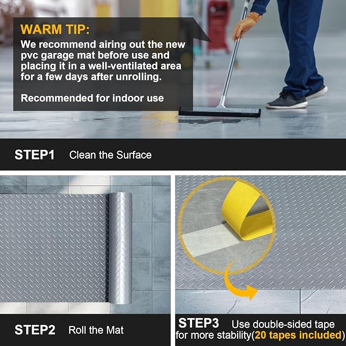 7.5x20 FT Garage Floor Mat, 2.8mm Thickened Flooring Roll - Image 8