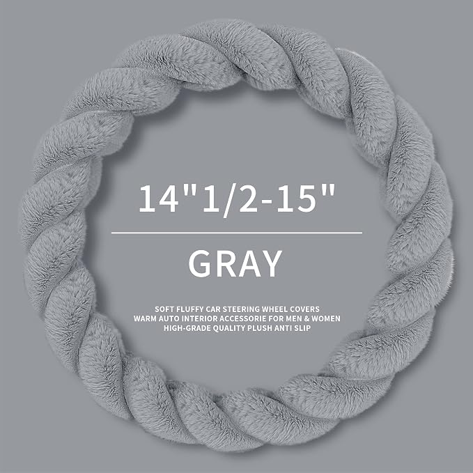 Luxury Fluffy Winter Car Steering Wheel Cover - Image 3