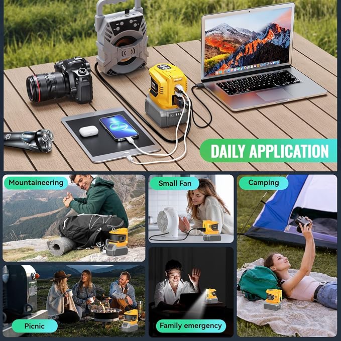 200W Portable Power Inverter for DeWALT 20V, Ecarke Outdoor Generato Battery - Image 7