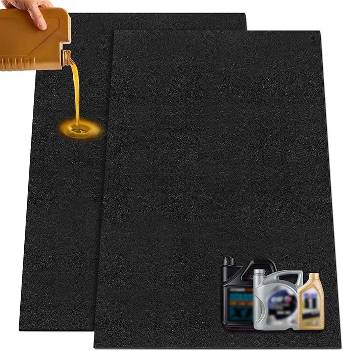 LINLA 61" x 39" Absorbent Oil Mat, Contains Liquid Garage Floor mat, Motorcycle by LINLA