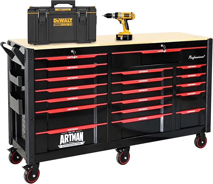 66-Inch Rolling Tool Chest and Workbench by Unknown