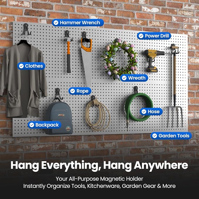 6 Pack Large Heavy Duty Magnetic Hook Extra Strong Magnetic Garage Hooks Big - Image 5