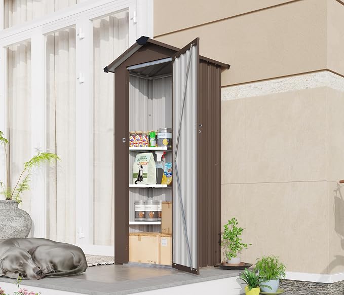 2.5x1.4 FT Outdoor Storage Shed, Small Metal Garden Shed - Image 8