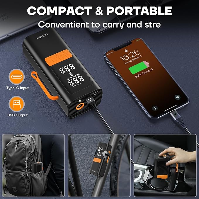 Tire Inflator Portable Air Compressor, 150PSI&12V DC Air Pump - Image 6