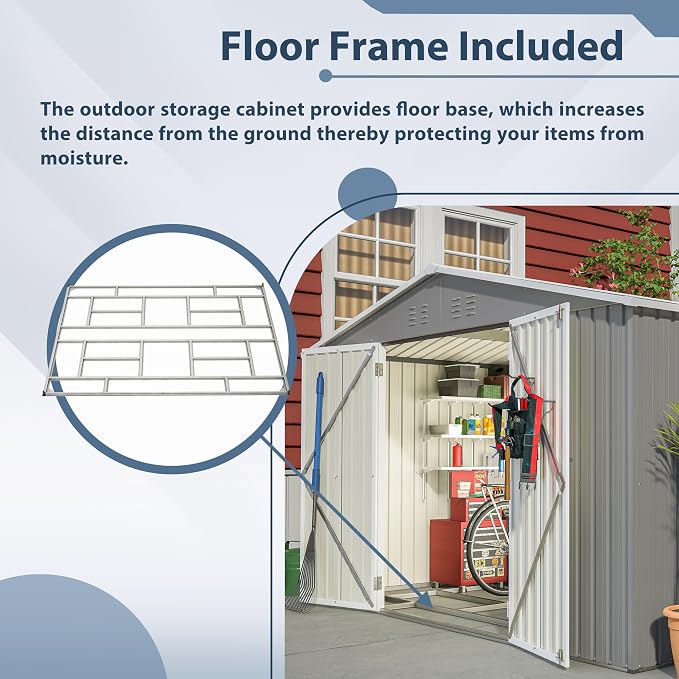 10X8 FT Outdoor Metal Storage Shed - Image 5
