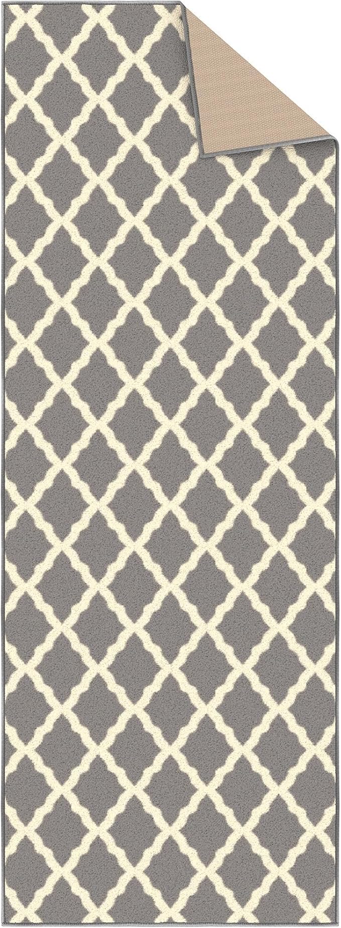 Ottomanson Hallway Runner Rug 2'2" x 6' Non Slip Trellis Area Rugs Easy to - Image 8