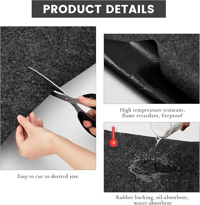 60 x 36 Inch Oil Spill Mat, Garage Floor Mat Under Car Driveway Mats Oil Leaks - Image 4