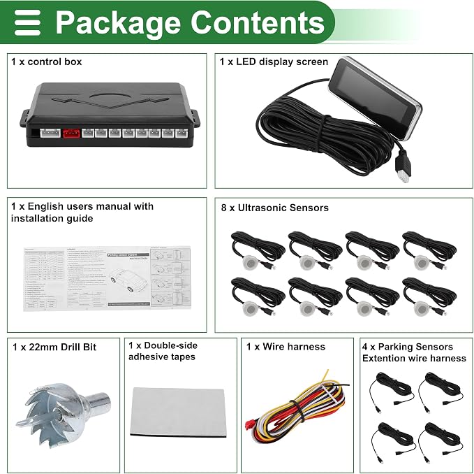 Motoforti Auto Vehicle Reverse Backup Radar System Reverse Parking Sensors - Image 8