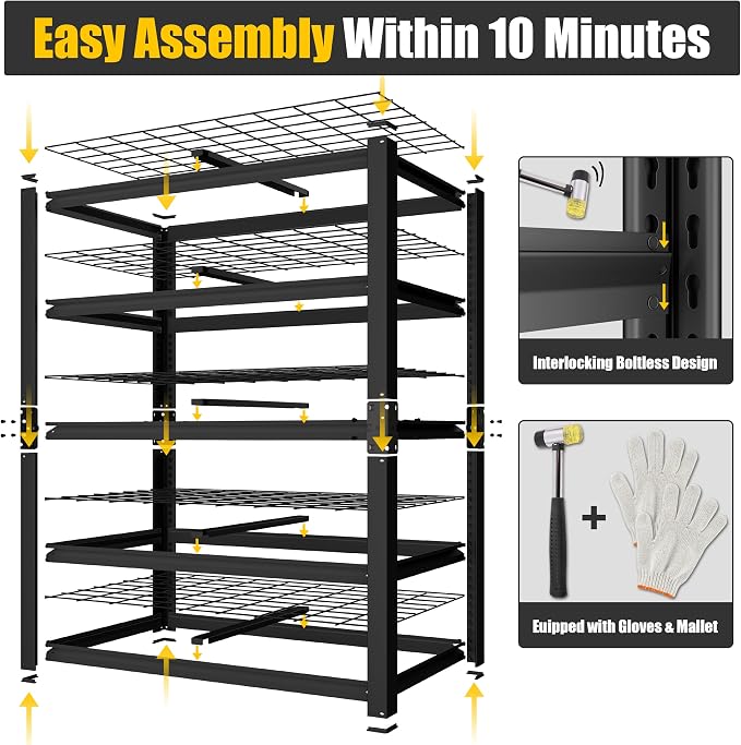 PrimeZone 36" W Heavy Duty Garage Shelving 5 Tier Heavy Duty Storage Shelves - Image 8