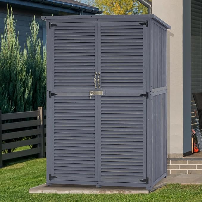 MCombo Outdoor Storage Cabinet, Wooden Storage Shed - Image 2
