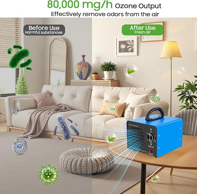 Ozone Generator Machine 80, High Capacity Ozone Odor Eliminator Removal Air - Image 2