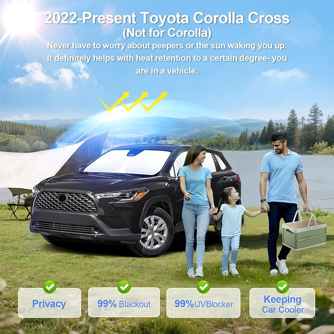 8pcs Car Window Shades for Toyota Corolla Cross2022-Present-Not Corolla - Image 2