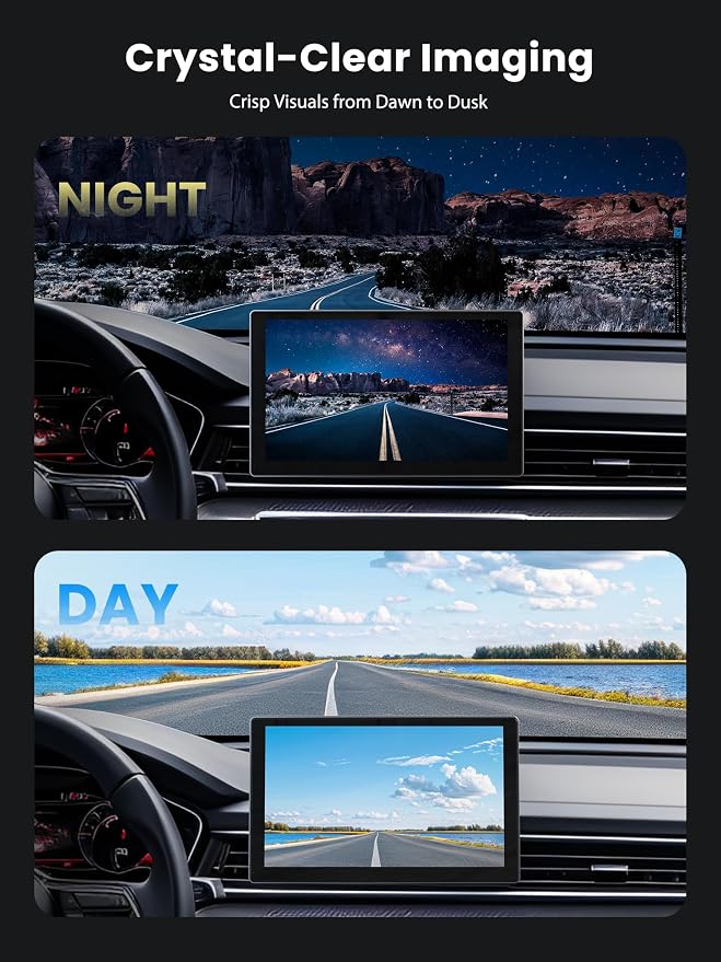 Portable CarPlay Screen for Car, 4K Dash Cam, 1080P Backup Camera, GPS - Image 7